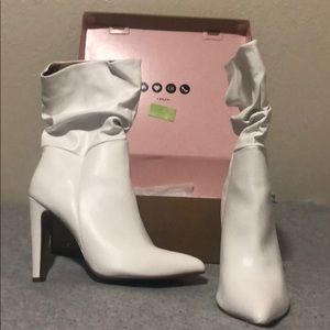 Charlotte Russe White Stiletto Booties!!